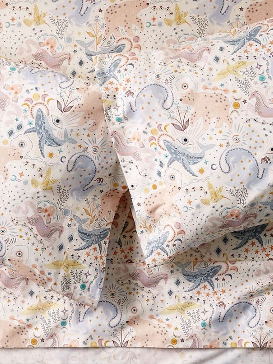 Crate&Barrel Other - Crate&Barrel Kids Organic Cotton Sheet Set in Pastel Pink, Blue, Cream